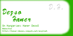 dezso haner business card